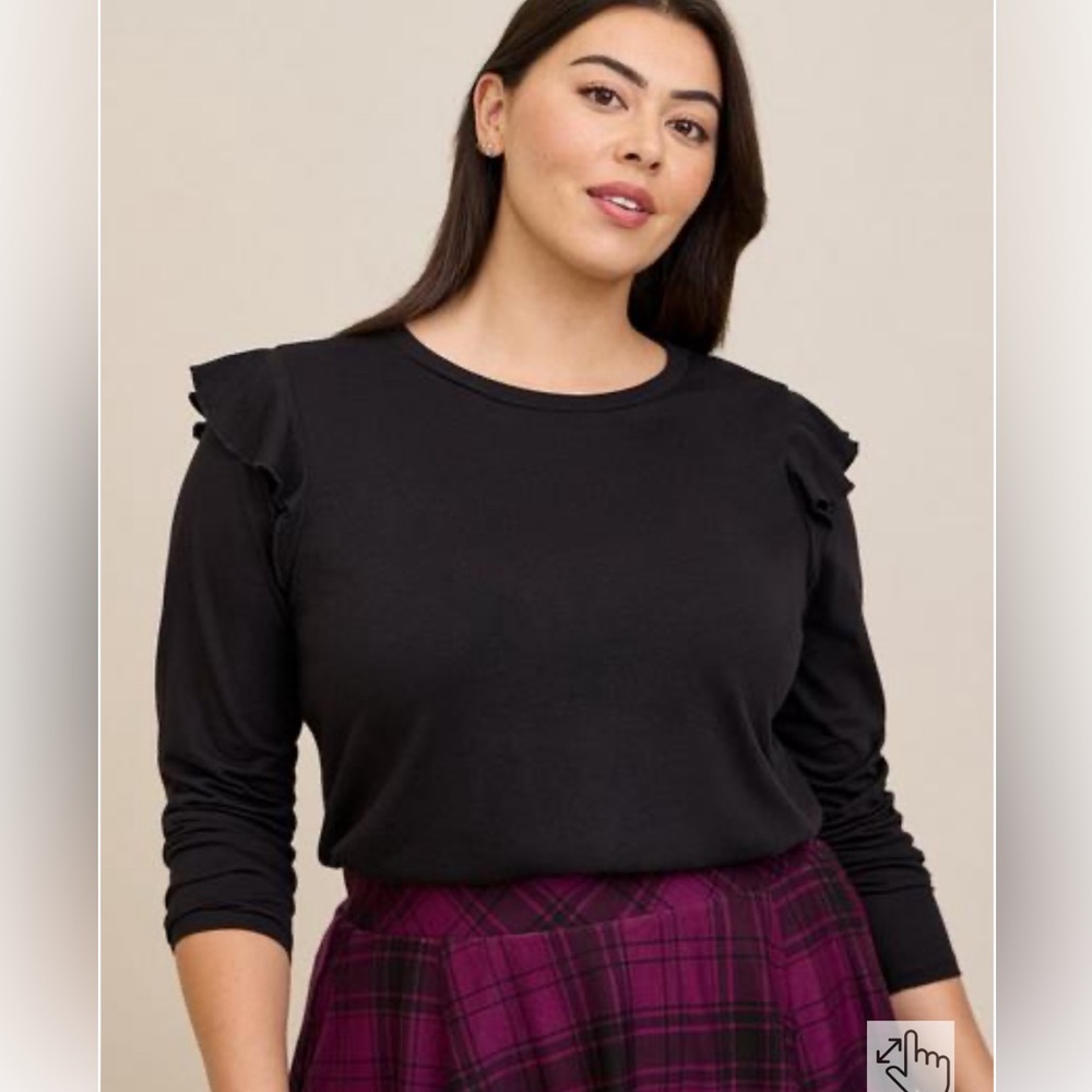 Torrid Long Sleeve Ruffle Shoulder (Torrid 0)